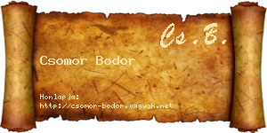 Csomor Bodor névjegykártya